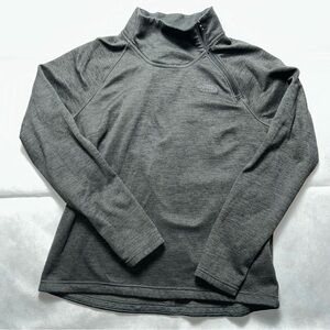 The North face dark grey fleece mock neck quarter side zip size medium